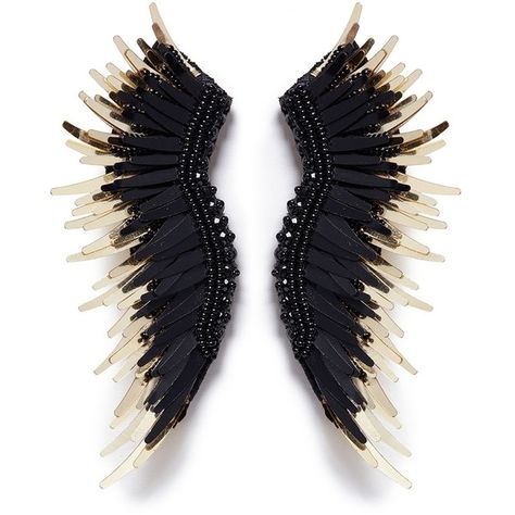 Mignonne Gavigan New York 'Madeline' beaded sequin feather earrings ($315) ❤ liked on Polyvore featuring jewelry, earrings, black, beading earrings, bead jewellery, sequin jewelry, sequin earrings and beading jewelry Sequin Earrings, Black Couture, Sequin Jewelry, Beading Earrings, Wings Black, Black Earring, Earrings Feather, Earrings Bead, Mignonne Gavigan