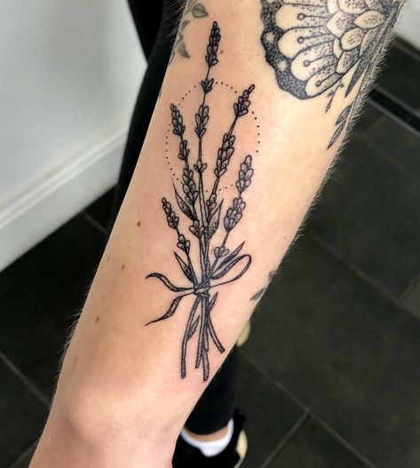 Lavender Tattoo Sleeve, Unique Botanical Tattoo, Lavender Bushel Tattoo, Lavender Chest Tattoo, Lavender Sleeve Tattoo, Black Lavender Tattoo, Big Lavender Tattoo, Lavender Back Tattoo, Lavender Arm Tattoo