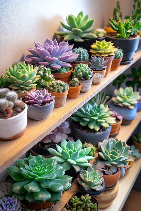 Discover creative succulent and cactus plant shelves to elevate your space. These low-maintenance plants thrive in bright light and well-draining soil. #Succulents #Cacti Space Plants, Indoor Herbs, Arizona Decor, Plant Succulents, Herbs Indoors, Beautiful Plants, Cactus Plant, Succulent Garden, Low Maintenance Plants