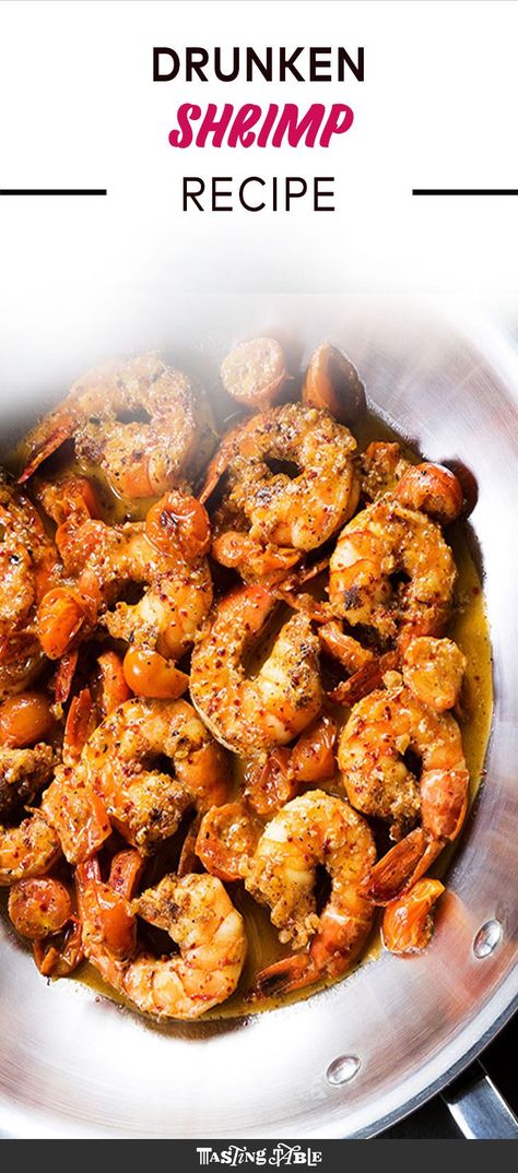 Go ahead. Throw a little booze on your shrimp. Drunken Shrimp Recipe, Drunken Shrimp, Absinthe Recipe, Crazy Recipes, Blistered Cherry Tomatoes, Seared Shrimp, Pescatarian Diet, Seafood Entrees, Creative Cooking