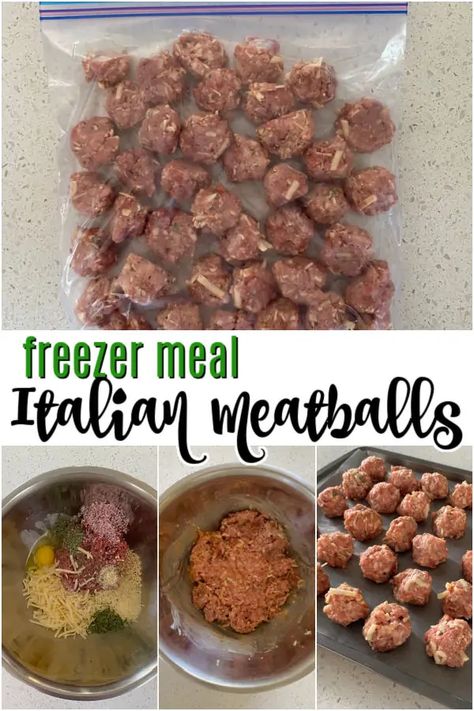 Homemade Freezer Italian Meatballs (Keto, Low Carb) - Freezer Meals 101 Freezer Bag Meals, Low Carb Freezer Meals, Freezer Meatballs, Meatballs Keto, Freezer Soups, Freezer Breakfast Meals, Homemade Italian Meatballs, Keto Meat, Best Freezer Meals