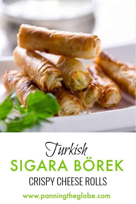 Turkish Sigara Börek Recipe: Crispy Cheese Rolls Turkish Appetizers, Turkish Pastries, Turkish Dinner, Turkish Pastry, Borek Recipe, Turkish Dishes, Pastry Rolls, Cheese Rolls, Turkish Breakfast