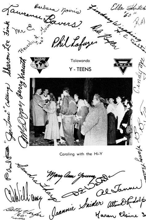 1959 Talawanda yearbook, Oxford, Ohio, Y-TEENS with autographs. Homemade Yearbook, Year Book Ideas Highschool, Yearbook Aesthetic, Highschool Yearbook, Oxford Ohio, Old Yearbooks, Middle School Yearbook, Yearbook Cover, Grease Is The Word