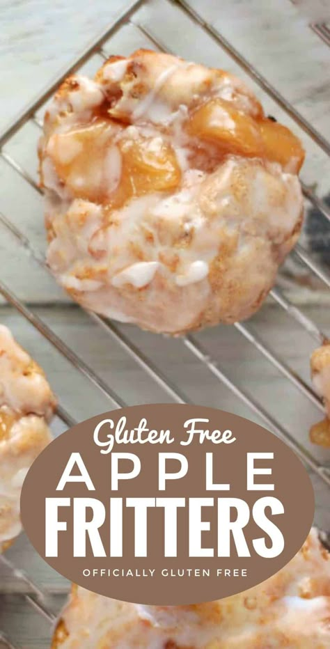 Gluten Free Apple Fritters, Baked Apple Fritters, Gluten Free Doughnuts, Tea Biscuit, Gluten Free Apple, Gluten Free Pastry, Cookies Gluten Free, Gluten Free Donuts, Biscuit Dough