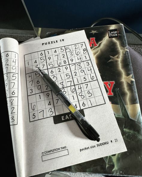 Tell me you’re old without telling me you’re old, I’ll go first. While everyone around me on my flight pulled out their iPads, AirPods, and phones, I pulled out my Sudoku book, large print book and personal reading lamp. Not pictured was my new dollar store reading glasses. 🤓 #thisis40 #oldlady #oldsoul #analog #sudoku #largeprint #kidfreevacation #solotravel #solotraveler #42goingon80 #booklover #booknerd #airtravel Wardrobe Sudoku, Sudoku Packing Method, Sudoku Board, Sudoku Tips, Sudoku Book, Print Book, Old Soul, Free Kids, Book Aesthetic