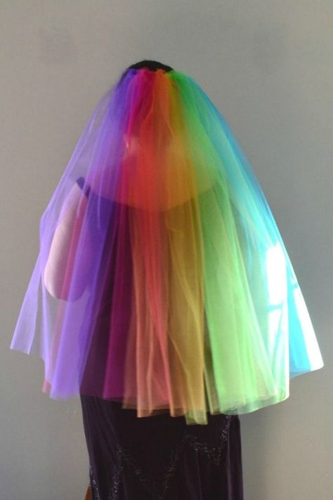 Rainbow Fingertip Veil