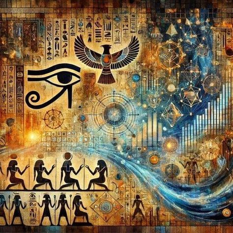 Pharaonic Symbols, Ancient Egyptian Artwork, Painting Composition, Data Flow, Ancient Egyptian Deities, Kemet Egypt, Egyptian Painting, Egyptian Deity, Gods Of Egypt