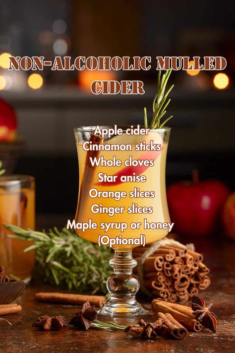 A steaming mug of Non-Alcoholic Mulled Cider garnished with cinnamon sticks and orange slices, offering a cozy, alcohol-free holiday beverage. Thanksgiving Mocktails, Mulled Cider Recipe, Cranberry Ginger Ale, Winter Drink, Ginger Slice, Mulled Cider, Cider Recipe, Holiday Drink, Basic Kitchen