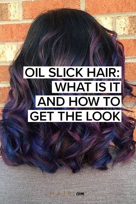 Temporary Hair Color For Dark Hair, Hair Styles Dark Brown, Brown Oil Slick Hair, Oil Slick Hair Color Brunettes Peekaboo, Oil Spill Hair Color, Oil Slick Hair Color Brunettes, Oil Spill Hair, Peacock Hair Color, Oil Slick Hair Color