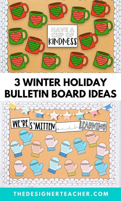 Feliz Navidad Bulletin Board Ideas, Winter Kindness Bulletin Board Ideas, Winter Class Bulletin Board, Winter Sel Bulletin Boards, Prek Winter Bulletin Board Ideas, Winter Kindness Bulletin Board, Christmas Bulletin Board Kindergarten, What Brings You Joy Bulletin Board, Winter Bulletin Board Ideas For Work