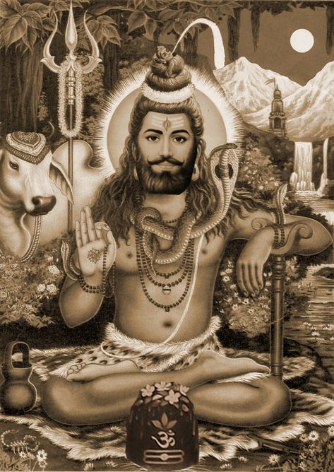 Lord Shiva with beard sitting Lord Shiva Beard, Lord Shiva With Beard, Lord Shiva Old Photos, Shiva With Beard, Gods Photos Hindu, Universe Connection, Shiv God, Maharaj Painting, Enlightenment Art