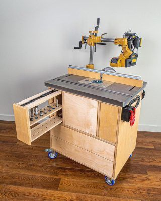 Install Floating Shelves for Your Bathroom | PT18G Brad Nailer | Arrow Making A Router Table, Build A Router Table, Router Bit Storage, Router Table Top, Benchtop Router Table, Router Table Plans, Diy Router Table, Bit Storage, Tool Cabinets