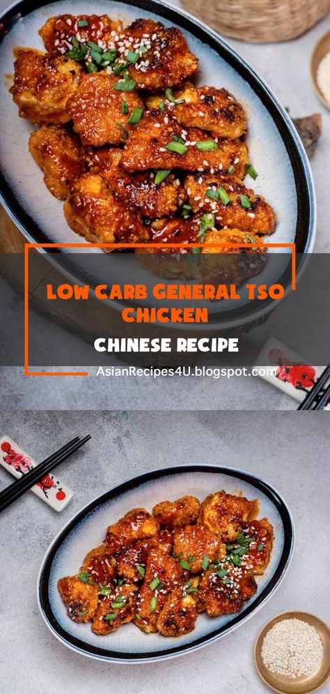 This low carb chicken general tso is a friends and family favorite. Learn how to make low carb general tso chicken for a simple and delicious low carb dinner. #Chinese #Recipes #Chicken Chinese Recipes Chicken, Chicken General Tso, Dinner Chinese, Keto Chinese Food, Low Carb Chinese Food, Tso Chicken, General Tso Chicken, Recipes Low Carb, General Tso