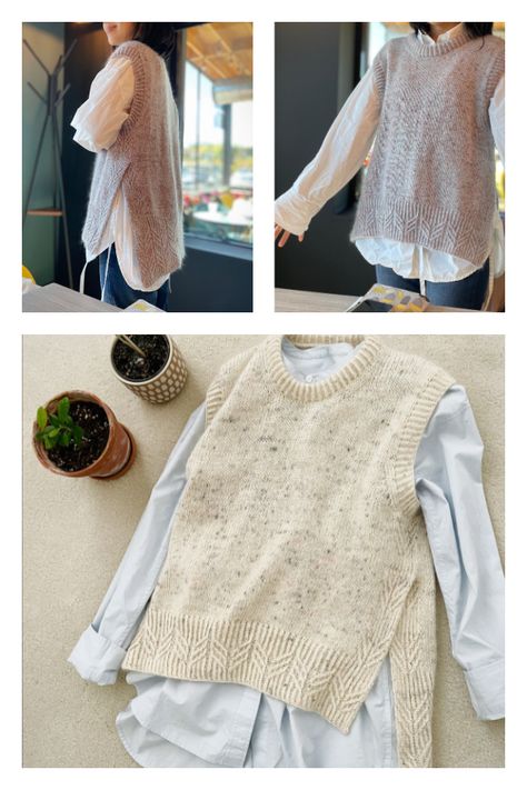 Maple Vest Knitting Pattern Open Side Vest Knit Pattern, Long Vest Knitting Pattern Free, Yarn For Sweaters, Pattern Knit Sweater, Sleeveless Sweater Knitting Pattern, Vests Knitting Patterns, Knitted Tabard Pattern Free, Free Vest Pattern Crochet, Free Knit Sweater Vest Pattern