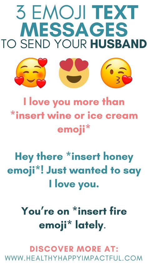 3 Emoji Text Messages to Send Your Husband + 45  More! Cute Emoji Texts, Emojis Texts, Flirty Emojis, Emoji Texts, Couples Challenges, Flirty Text, 5 Love Languages, Sweet Text Messages, Sweet Texts