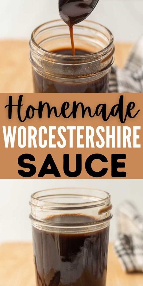 Worchester Sauce Recipe, Homemade Worcestershire Sauce, Brisket Recipes Crockpot, Steak Soup Recipes, Crock Pot Chuck Roast, Diy Sauces, Worcestershire Sauce Recipes, Barbecue Sauces, Man Recipes