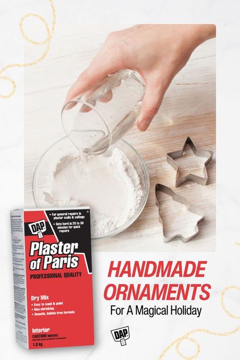 Turn simple plaster into festive magic! Craft custom ornaments this holiday season with Plaster of Paris, and let your creativity shine 🎅✨#PlasterOfParis #ChristmasDIY #HandmadeOrnaments #FestiveCrafting #PlasterCrafts #SeasonalCrafts #HomeMadeHolidays #CraftingWithDAP Plaster Christmas Ornaments, Diy Plaster Of Paris Projects, Plaster Of Paris Ornaments, Plaster Of Paris Crafts, Concrete Creations, Salt Dough Christmas Ornaments, Paris Crafts, Holiday Interior, Deco Mesh Wreaths Tutorials