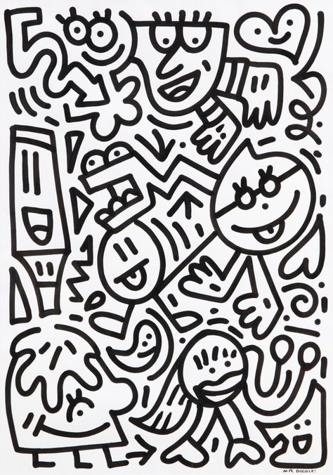 Funky Art Doodles, Street Doodle Art, Street Doodle, Doodles Graffiti, Brain Painting, Font Graffiti, Alphabet Graffiti, Pop Art Vintage, Abstract Coloring Pages