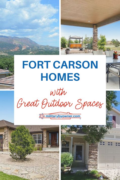 Fort Carson Homes with Great Outdoor Spaces: Fort Carson, Colorado, is a great location, especially if you love being outside. Take a tour of these homes near Fort Carson with amazing outdoor spaces! #colorado #military #fortcarson Fort Carson Colorado, Military Lifestyle, Being Outside, Army Life, School Yard, Boogie Woogie, Military Spouse, Military Wife, Moving Tips