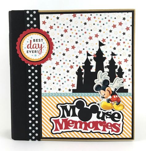 Artsy Albums Scrapbook Album and Page Layout Kits by Traci Penrod: Mouse Memories, Disney Themed Scrapbook Album Kit Disney Mini Album, Mini Albümler, Photobook Ideas, Scrapbook Disney, Diy Scrapbook Album, Disney Scrapbooking Layouts, Disney Cards, Disney Scrapbook Pages, Disney Memories