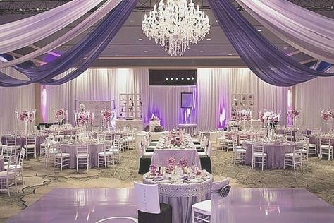 quinceanera_reception Scottsdale Wedding, 16 Birthday, Orange County Wedding, Salou, Guest List, Wedding Deco, Purple And White, Purple Wedding, Wedding Themes