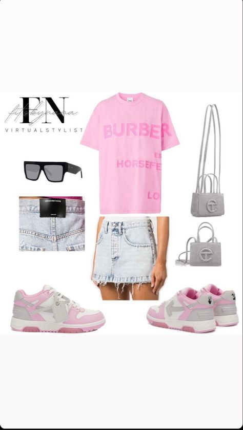 Pink Off White Shoes Outfit, Outfits With Off White Shoes, Off White Outfit Ideas, Off White Outfits, Off White Outfit, White Shoes Outfit, Denim Diy Clothes, Cute Clothing Stores, Fly Outfit