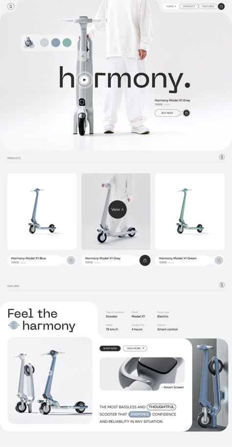 Electric Scooters Website designed by Matthew Galt for QClay. Connect with them on Dribbble; the global community for designers and creative professionals. Electric Website Design, Tech Graphic Design Inspiration, Security Website Design, Web Shop Design, Tech Website Design, Cool Web Design, Product Layout, Product Website, Web Design Layout