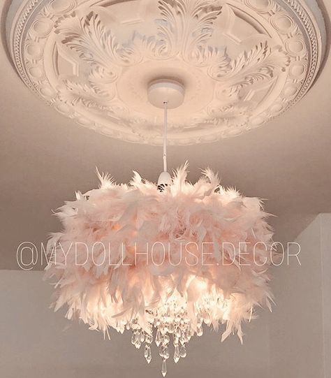 White Feather Decor, Feather Light Shade, Bedroom Light Shades, Small Chandeliers, Crystal Interior, Childrens Wall Murals, Angel Wings Decor, Feather Chandelier, Nursery Room Themes