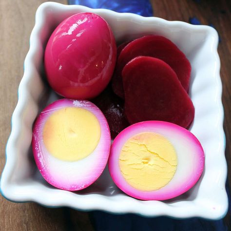 Beet pickled eggs are tangy, sweet protein-packed snacks with a gorgeous color that are great for brunch and easy to make with basic pantry staples. Pickled Red Beet Eggs Recipe, Shoofly Cake, Pickled Eggs And Beets, Red Beet Eggs Recipe, Pickled Beets And Eggs, Pickled Eggs Recipe, Quick Pickled, Pickled Eggs, Protein Packed Snacks