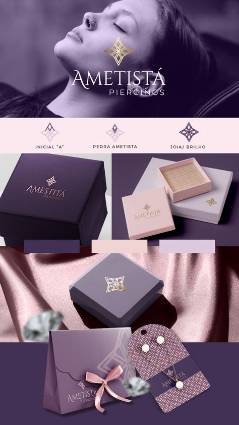 modern elegant purple jewelery shop design branding Jewelry Logo Ideas, Jewelry Brand Logo, Jewel Logo, Logo Design Agency, Jewelry Logo Design, Logo Design Inspiration Creative, Logo Jewelry, Purple Logo, Restaurant Logo