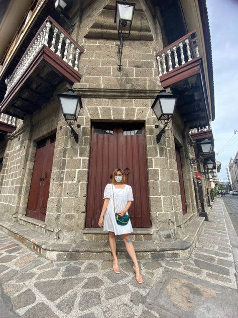 Intramuros Outfit, Intramuros Aesthetic, White Puff Sleeve Dress, Lunch Outfit, Aesthetic Shop, Puff Sleeve Dress, 2024 Vision, Puffed Sleeves Dress, Taking Pictures