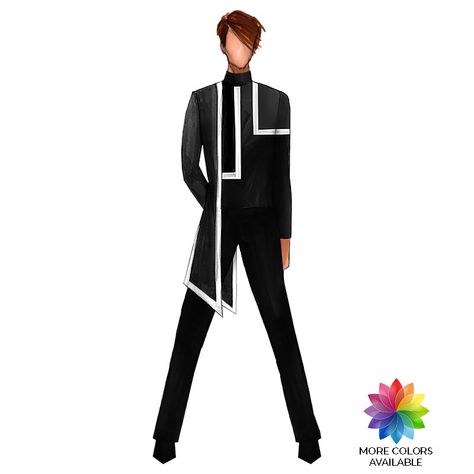 Costumes | CCD-M822-A | Creative Costuming & Designs Male Costume Design, Marching Band Uniforms Design, Marching Band Outfits, Color Guard Costumes, Ballroom Dance Outfits, Creative Costuming Designs, Color Guard Uniforms, Aerial Costume, Marching Band Uniforms