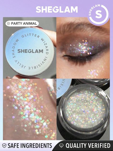 SHEGLAM Glitter Wizard Invisible Jelly Shadow-Party Animal Glitter Eyeshadow Gel Fashion Color High Shine Finish Evenly Pigmented  Glitter Shimmer Eyeshadow Black Friday Winter Party EyeshadowI discovered amazing products on SHEIN.com, come check them out! Party Eyeshadow, Eyeshadow Black, Single Eyeshadow, Rose Fashion, Shimmer Eyeshadow, Party Animal, Winter Party, Glitter Eyeshadow, Eye Make