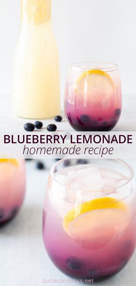 Blueberry Drinks, Blueberry Simple Syrup, Blueberry Syrup, Drink Recipes Nonalcoholic, Blueberry Lemonade, Refreshing Drinks Recipes, Easy Blueberry, Homemade Lemonade, Homemade Drinks