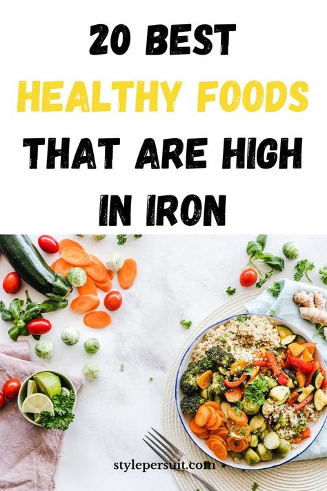 Whether you're looking to boost your energy, improve your focus, or simply feel your best, incorporating more iron-rich foods into your diet can make a big difference. click and explore the 25 best iron-rich foods for women that are both nutritious and delicious, ensuring you have plenty of options to keep your iron levels in check. Meals For Iron Deficiency, High Iron Meal Plan, Iron Rich Recipes For Women, Iron Boosting Foods, Foods For Low Iron, Food For Anemic People, Iron Rich Food For Toddler, Low Iron Remedies, Veggies High In Iron