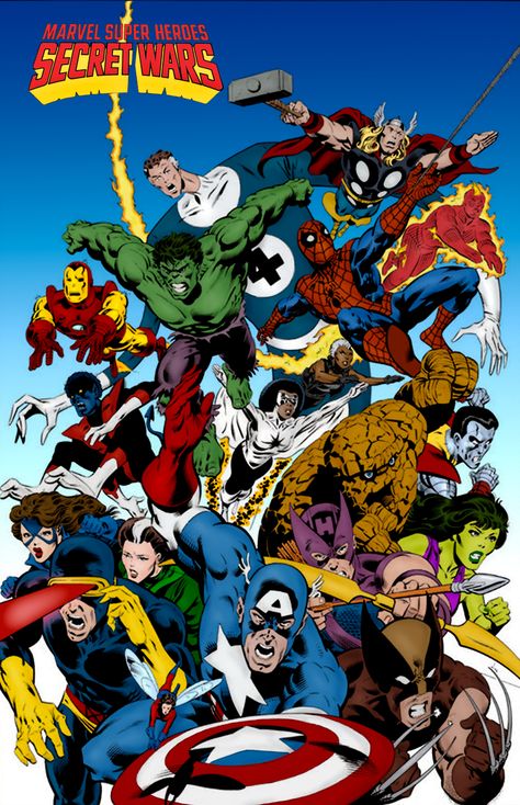 Marvel Super Heroes Secret Wars 1984 Secret Wars Wallpaper, Avengers Comic Art, Ghost Marvel, Avengers Secret Wars, Marvel Spiderman Comic, Marvel Secret Wars, Marvel And Dc Crossover, Marvel Superheroes Art, Marvel Super Heroes