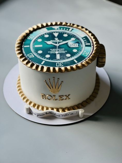 Rolex Cake, 50th Birthday Cakes For Men, Latest Birthday Cake, Cake Design For Men, Modern Birthday Cakes, Ugly Cakes, Buttercream Cake Designs, Birthday Cake For Husband, Golf Cake