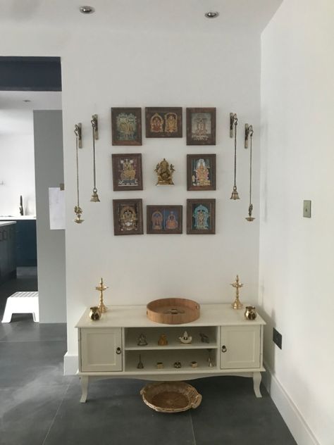 Pooja Shelf, Pooja Room Ideas Indian, Pooja Cabinet, Mandir Ideas, Mandir Decor, House Barbie, Puja Mandir, Kitchen Wardrobe Design, Pooja Decor