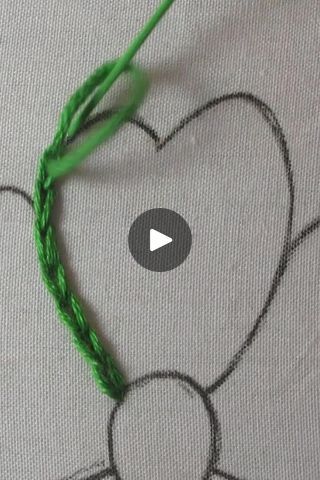 Twisted Chain Stitch Embroidery Design, Chain Stitch Embroidery Design, Twisted Chain Stitch, Stitch Embroidery Design, Twisted Chain, Chain Stitch Embroidery, Embroidery Tutorial, Elegant Flowers, Chain Stitch