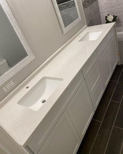 White Quartz Bathroom Countertops, Sparkle Quartz Countertop, Sparkling White Quartz Countertop, White Quartz Bathroom, Msi Quartz, Sparkling White Quartz, Quartz Bathroom Countertops, Green Building Design, Warm Whites