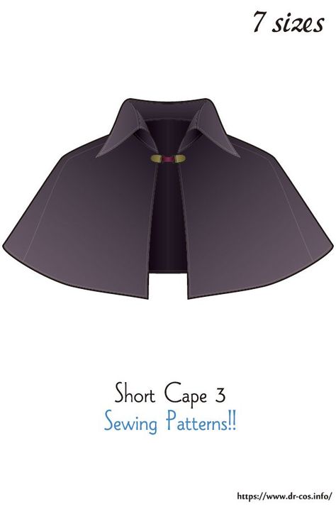 This is the pattern of Short Cape 3. cm size(A4 size) Children-140/Ladies'-S,M,L,LL/Men's-L,LL At present, only Japanese. Cape Pattern Free, Diy Cape, Cape Pattern Sewing, Free Cosplay, Cape Pattern, Lady L, Paper Pattern, How To Make Shorts, Sewing Patterns Free