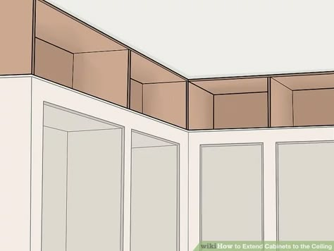 How To Fill Space Between Cabinet And Ceiling, Extending Upper Cabinets To Ceiling, Expanding Kitchen Cabinets To Ceiling, How To Extend Kitchen Cabinets, How To Extend Upper Kitchen Cabinets, Build Boxes Above Kitchen Cabinets, Extending Upper Kitchen Cabinets, Build Up Cabinets To Ceiling, Extending Existing Cabinets To Ceiling