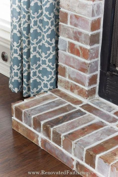 Mortar Wash, Fireplace Faux, Wash Brick Fireplace, White Wash Brick Fireplace, Whitewash Brick, German Smear, How To Whitewash, Furniture Diy Ideas, Fireplace Redo