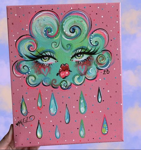 Funky Art Painting, Diy Posters, Hippie Painting, Cute Canvas Paintings, Canvas Drawings, Canvas Painting Designs, Small Canvas Art, Diy Canvas Art Painting, Have A Good Day