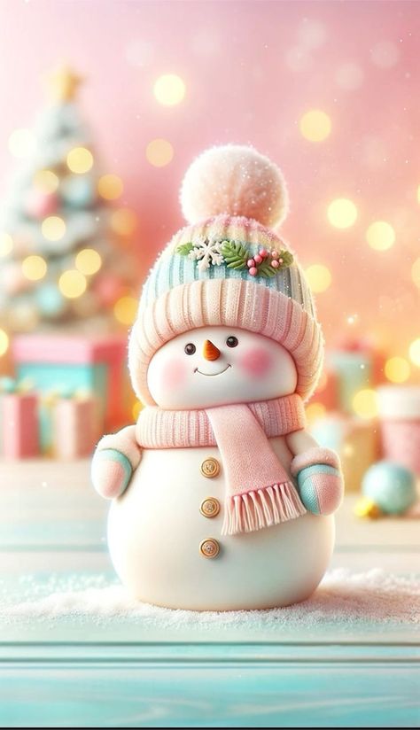 Winter Snowman Wallpaper, Pink Snowman Wallpaper, Winter Scenery Christmas, Cute Christmas Images, Winter Wallpaper Backgrounds, Snowman Background, Girl Snowman, Winter Wonderland Wallpaper, Cute Wallpapers For Android