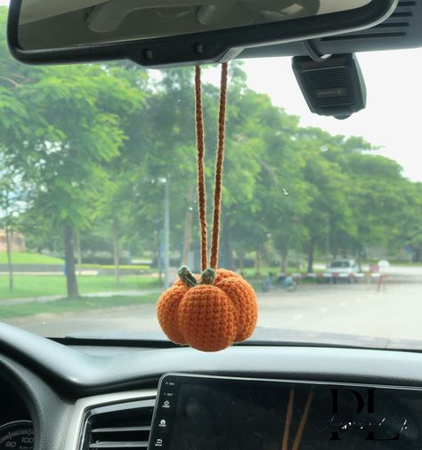 Crochet Pumpkin Fall Car Rear View Mirror Accessory, Amigurumi Pumpkin Car Charm, Halloween Fall Car Accessories, Fall Car Cute Decor CROCHET PUMPKIN CAR ACCESSORY Materials: This cutie pumpkin car pendant is crocheted with natural cotton yarn, soft for skin. Cute pumpkin car accessories a meticulously handcrafted by hand This fall car ornament dimension: The pumpkin measures 2.25 inches in wide CUTE GIFT FOR FALL HALLOWEEN DECOR If you are looking for a funny gifts for Halloween or you want to Fall Car Interior Decor, Fall Car Decor, Car Cute, Car Rearview Mirror Accessories, New Car Accessories, Crochet Car, Rear View Mirror Accessories, Decor Crochet, Knitting Paterns