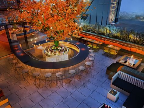 Sushi Samba in London: reviews, address | World's Best Bars Rooftop Bar Design, Sushi Samba, Roof Top Bar, Terrace Bar, Rooftop Restaurant Design, Tree Bar, Terrasse Design, San Myshuno, Balkon Decor