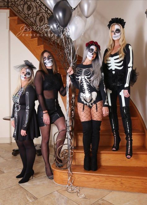 Group Skeleton Costume, Girls Skeleton Costume, Skeleton Makeup, Skeleton Costume, Spooky Szn, Halloween Costumes Friends, Group Costumes, Group Halloween Costumes, Halloween 2023