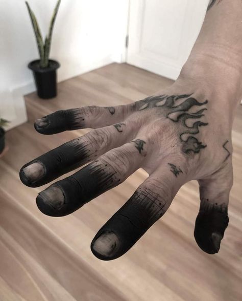 Blackout Hand Tattoo, Tattoo Rabbit, Ezreal League Of Legends, Hand Tattoo Ideas, Tattoo Museum, Small Wave Tattoo, Tattoo For Boyfriend, Blackout Tattoo, Wicked Tattoos