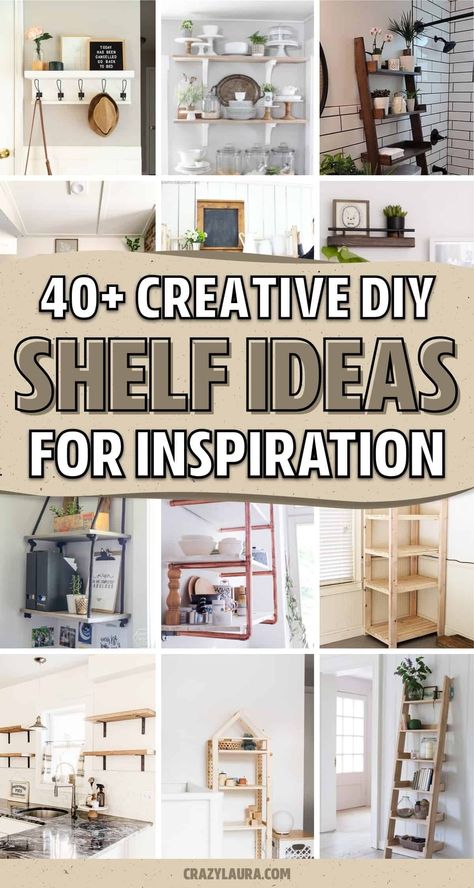 Whether you’re looking for a weekend project or need a detailed tutorial, these DIY shelving ideas will help you build your own! With everything from shelves for the bedroom or living room to the kitchen, you’ll find the perfect one to fit your style! Diy Shelf Ideas, Diy Shelving Ideas, Easy Shelves, Diy Shelving, Diy Shelf, Diy Muebles Ideas, Diy Regal, Shelving Ideas, Diy Wall Shelves